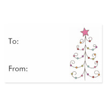 doodle christmas tree gift tags sticker