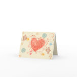 Doodle heart and birds happy mothers day card
