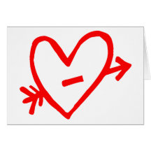 Doodle Red Cupid's Heart Card