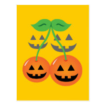 Doom Jack o' Lantern Cherries Postcard