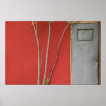 door and tree branches poster