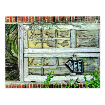 Door on Old School Bldg, Lytton Springs, TX Post Card
