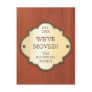 Door Plaque Moving Announcement Postcard