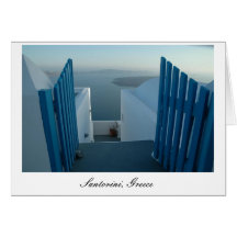 Door to Santorini Greeting Cards