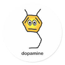 Dopamine Neurotransmitter Round Stickers
