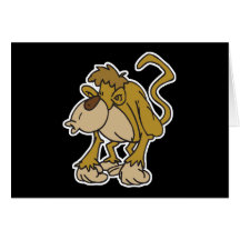dopey monkey greeting card
