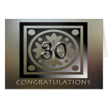 D'or élégant de 30ème anniversaire des employés carte de vœux