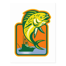 dorado dolphin fish mahi-mahi postcard