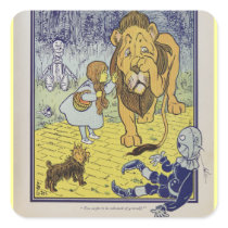 Dorothy and the Cowardly Lion from Wizard of Oz Square Stickers