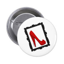 Dorothy's Framed Ruby Red Heels Pinback Button