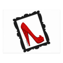 Dorothy's Framed Ruby Red Heels Postcard