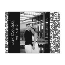 Dot & Block - Custom Save the Date - Black & White Postcard