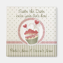 Dot Cupcake Save the Date Magnet
