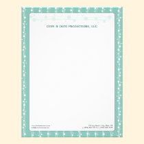 Dots and Straw Aqua Blue Customized Letterhead letterhead