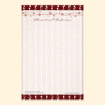 Dots and Straw Crimson Customized Stationery stationery