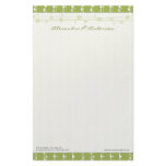 Dots and Straw Dark Citron Customized Stationery