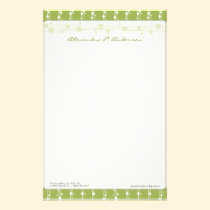 Dots and Straw Dark Citron Customized Stationery stationery