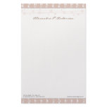 Dots and Straw Dusty Rose Customized Stationery