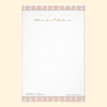 Dots and Straw Dusty Rose Customized Stationery stationery
