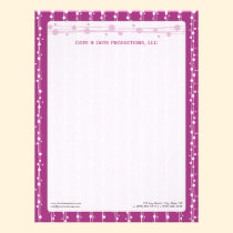 Dots and Straw Fuschia Customized Letterhead letterhead
