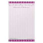 Dots and Straw Fuschia Customized Stationery