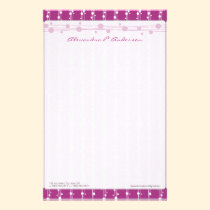 Dots and Straw Fuschia Customized Stationery stationery