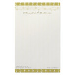 Dots and Straw Gold Customized Stationery