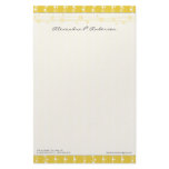 Dots and Straw Lemon Yellow Customized Stationery