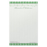Dots and Straw Vibrant Green Customized Stationery
