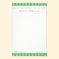 Dots and Straw Vibrant Green Customized Stationery stationery