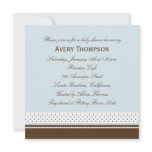 Dots and Stripes Baby Shower Invitation - Blue