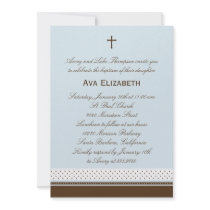 Dots and Stripes Baptism/Christening Invitation