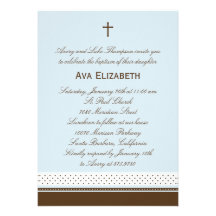 Dots and Stripes Baptism/Christening Invitation