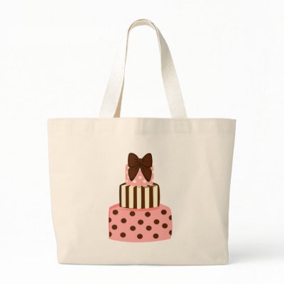 Dots and Stripes Cake Canvas Bag by candystore