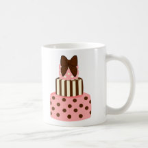 Dots and Stripes Cake Coffee Mugs