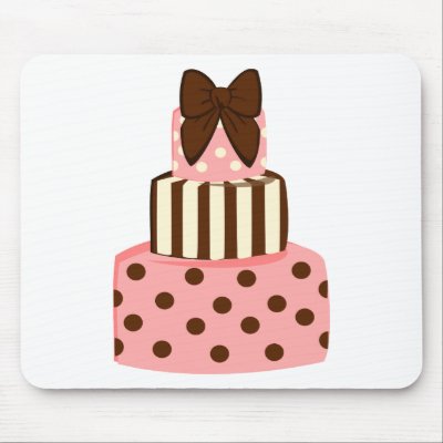 Dots and Stripes Cake Mouse Pad by candystore