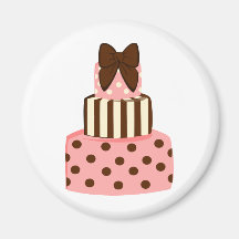 Dots and Stripes Cake Refrigerator Magnets