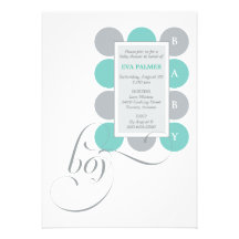 Dots Boy Custom Baby Shower Invitation