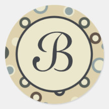 Dots Pattern Monogram Initial Sticker