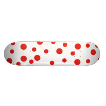 Dots - White and Red Custom Skate Board