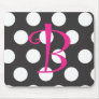 Dotted Black/Hot Pink Mousepad Initial "B"