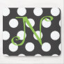 Dotted Black Mousepad Initial "N"