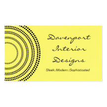 Dotted Half Moons Business Card, Canary Yellow