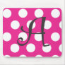 Dotted Hot Pink Mousepad Initial "A"