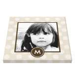 Dotted Initial Canvas Art - Khaki Canvas Prints