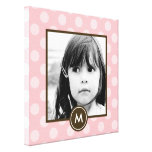 Dotted Initial Canvas Art - Pink Stretched Canvas Prints