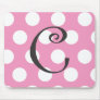 Dotted Light Pink Mousepad Initial "C"