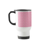 Dotted Swiss in Pink Retro Travel Mug