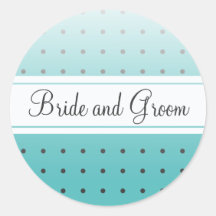 Dotted wedding round stickers