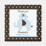 Dottie Elephant (Blue) Square Favour Magnet magnets